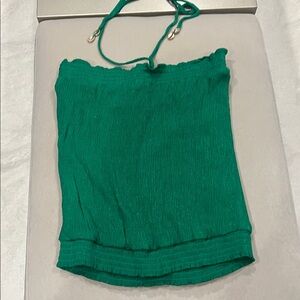 Emerald Green Crinkle Halter Camisole - Women's Summer Top